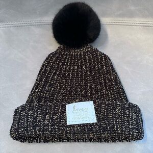 Love Your Melon Black and Gold Knit Hat